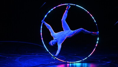 Person in cyr wheel