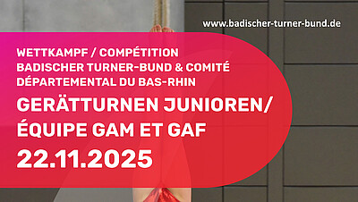 Flyer für Deutsch-Französischen Turnwettkampf am 22. November 2025 in Rheinbischofsheim