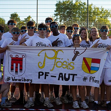 Gruppenbild  die Pfösis beim Spiel ohne Grenzen im Camp Breisach 2026
