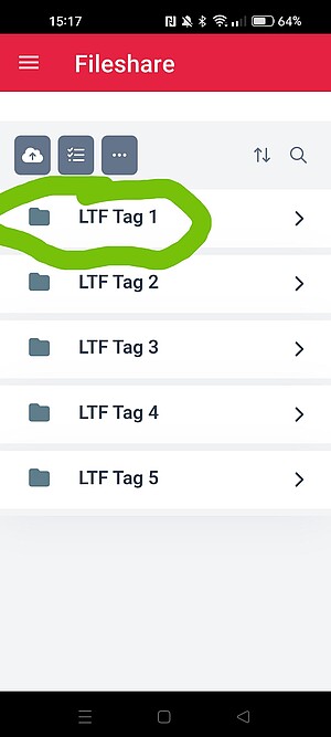 Screenshot: Bilderordner Übersicht in der BTB-App