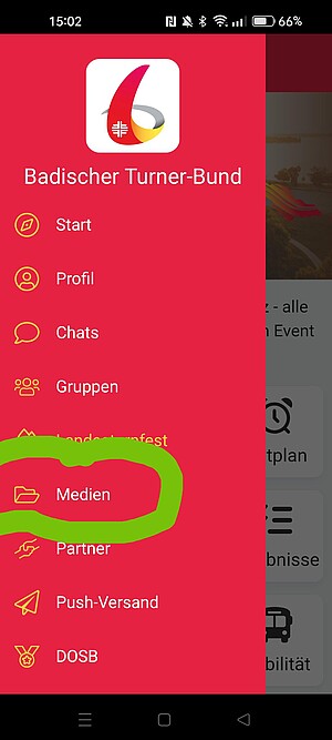Screenshot: Wo sind die Medien in der BTB-App zu finden