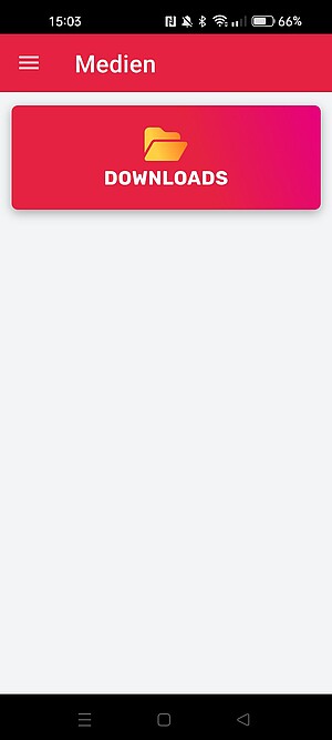 Screenshot: Medien Seite in der BTB-App
