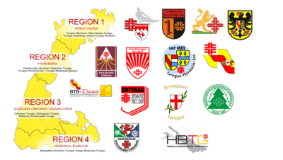 BTB Regional Karte mit Turngau Logos