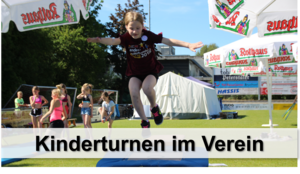 Kind springt über Hindernis