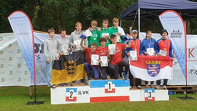 Gruppenfoto der ersten drei Gewinner