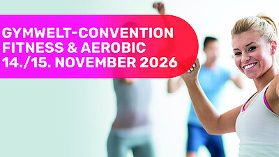 Slider GYMWELT-Convention mit Orts- und Zeitangabe