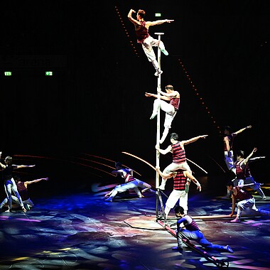Symbolbild Flying Pole Akrobatik bei Feuerwerk der Turnkunst 2026