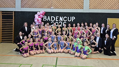 Alle Teilnehmer und kampfrichter des Baden-Cup Gymnastik synchron 2026