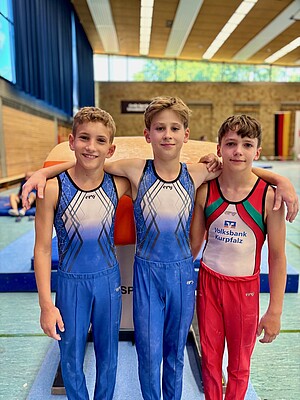 Gruppenbild: Badischen Turner der AK 12 beim DJM Gtm 2026 in Schwäbisch Gmünd