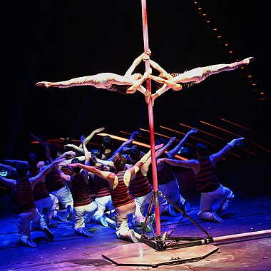 Symbolbild Flying Pole Akrobatik bei Feuerwerk der Turnkunst 2026