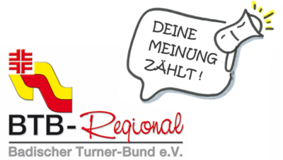 Logo BTB Regional mit Sprechblase: Deine Meinung zählt!