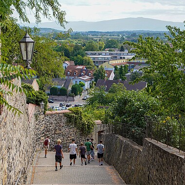 Symbolbild Teilnehmer lauf den Eckartsberg runter bei der Stadtralley im Camp Breisach 2026