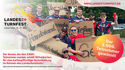 Flyer für Gewinnspiel 3.000 Teilnehmer