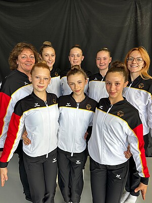 Gruppenbild Badische Teilnehmerinnen und Trainerinnen für die Aerobic WM 2026 in Pamplona 
